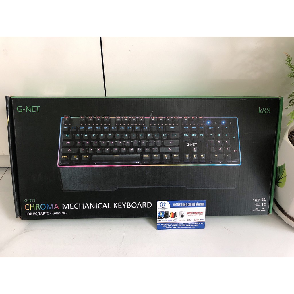 Bàn phím Gaming G-NET K88 - Led RGB - có kê tay, tặng key toá cap, 2 switch thay thế - BH 12 THÁNG