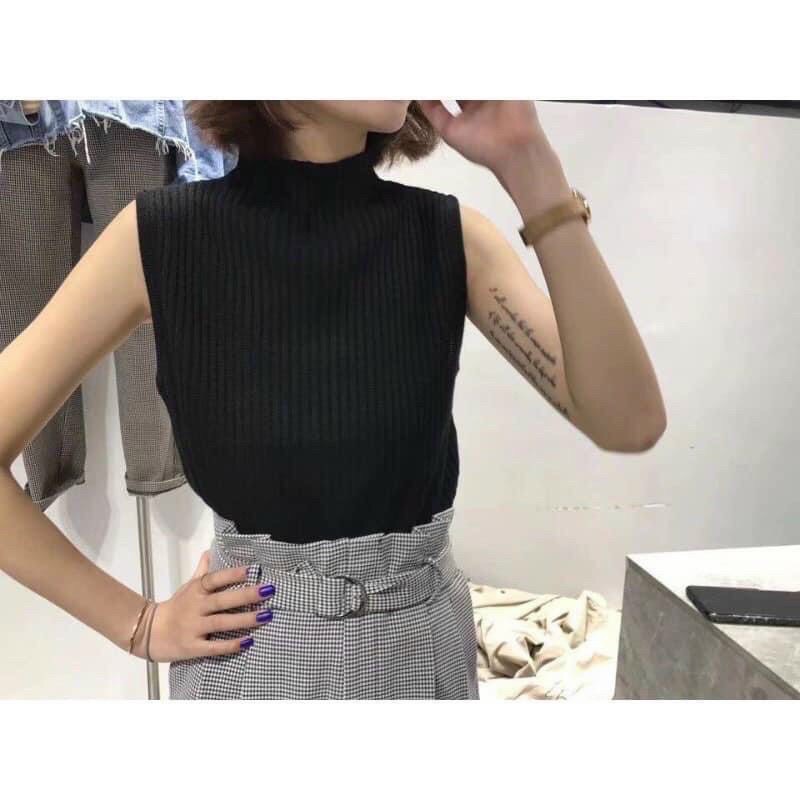 Áo len tăm đúc sát nách cho nữ