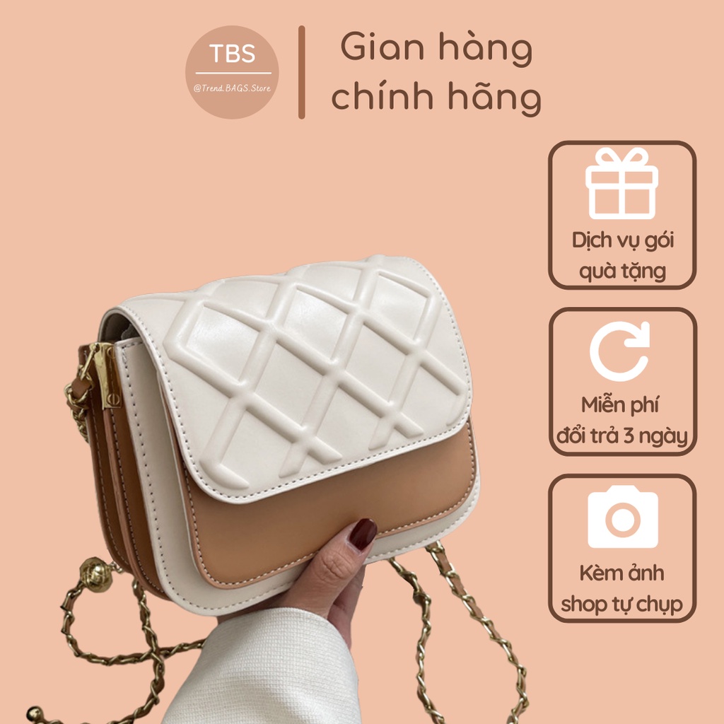 Túi đeo chéo, đeo vai vân nổi dáng bầu phối - Hàng loại 1 - TB.Store DC427 19x14x8 cm