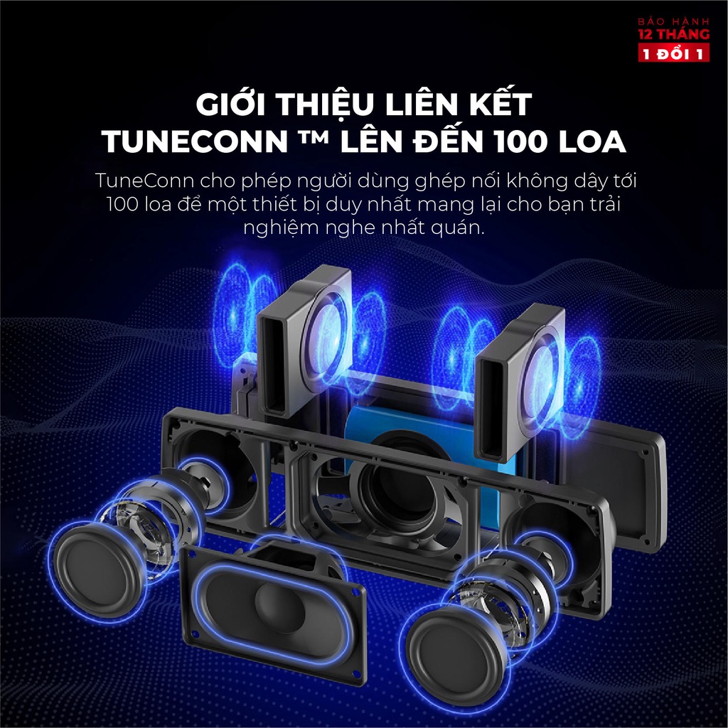 Loa Bluetooth mini 5.0 Tronsmart Studio 30W Ghép nối không dây đến 100 loa Âm thanh trung thực TM-443073 - Chính Hãng