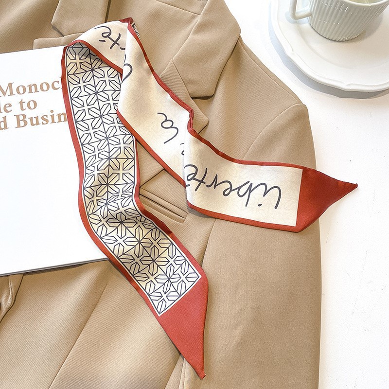 Bộ 5 Khăn Quàng Cổ / Băng Đô Cài Tóc Bằng Lụa Thắt Nơ Ruy Băng Nhỏ Xinh Đa Năng