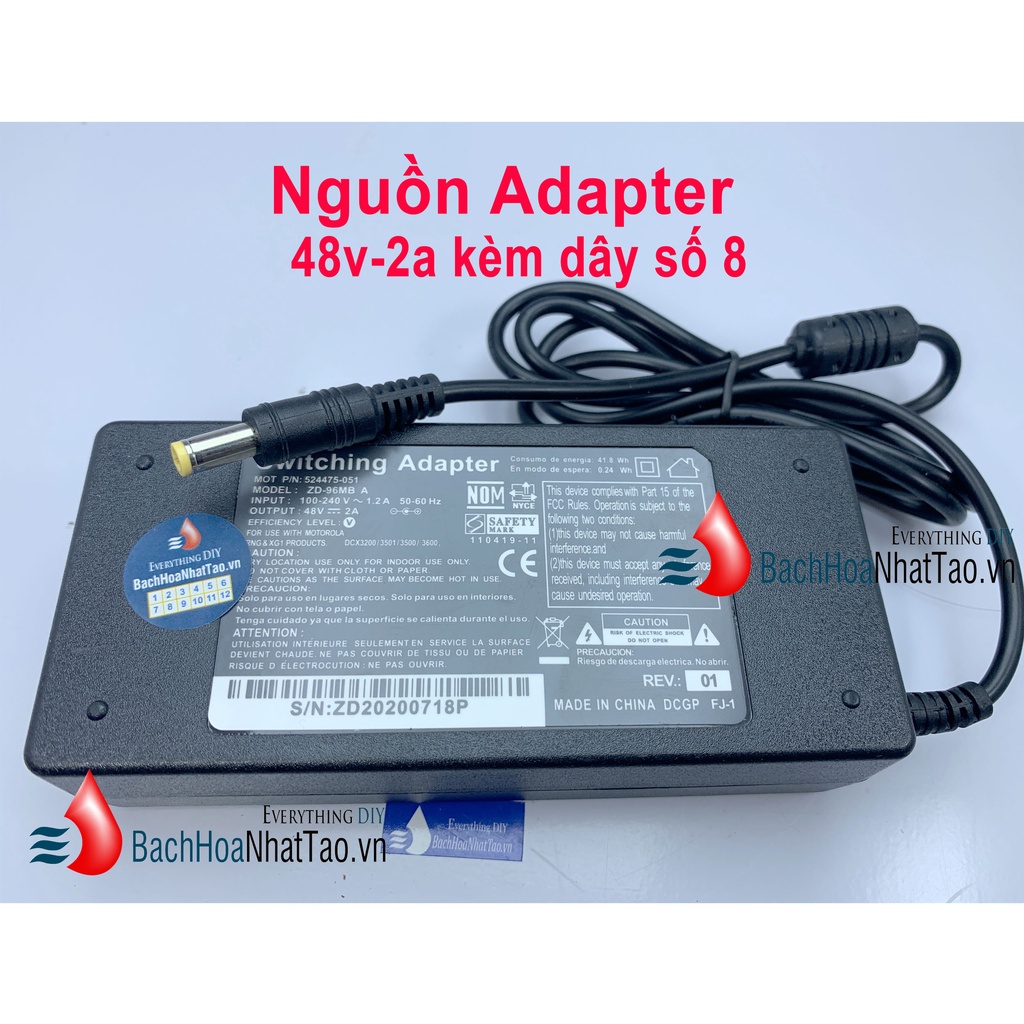 Adapter  48v -2a  kèm  dây  số  8