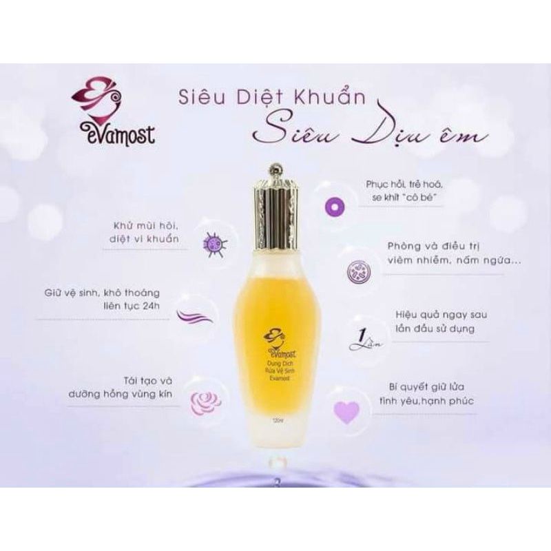 Dung Dịch Vệ Sinh Evamost_Se_Khít,Sạch Khuẩn,Dưỡng Hồng,Thơm Quyến Rũ 120ml