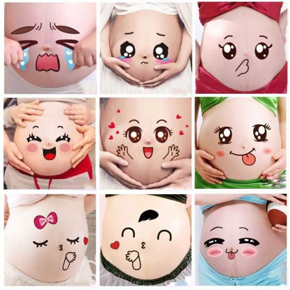 Bộ 2 Miếng Dán Chụp Ảnh Dễ Thương Cho Mẹ Bầu