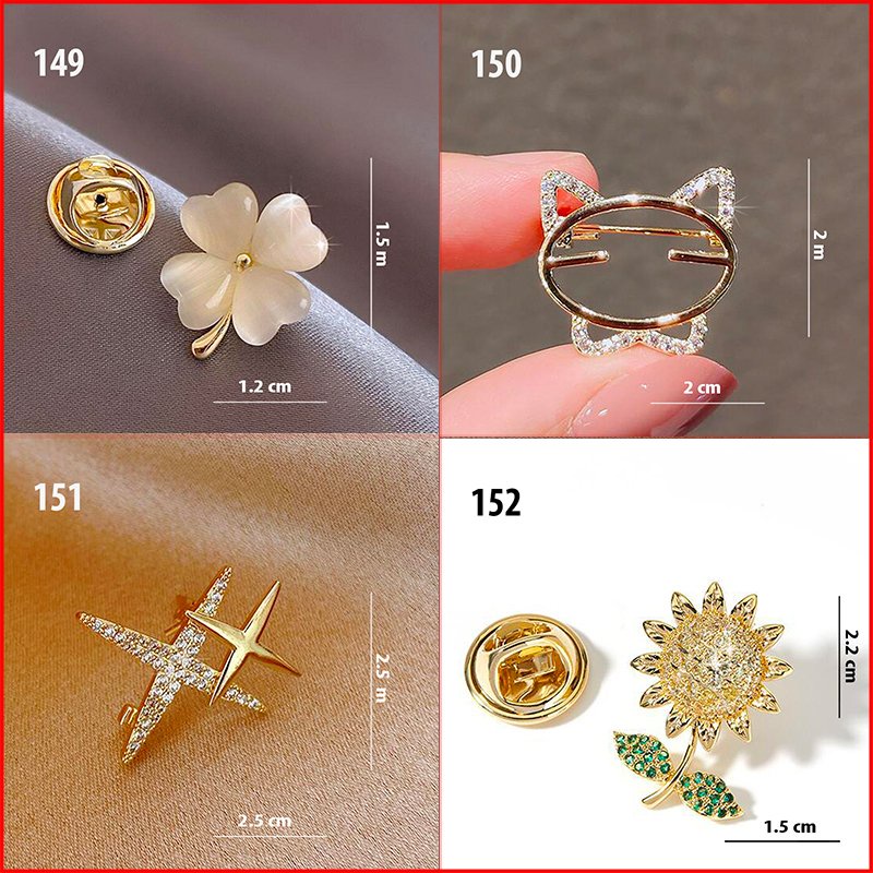 GOTI - Ghim Cài Áo Đẹp Hình Chữ King Phối Xích Phụ Kiện Trang Trí Dành Cho Nữ