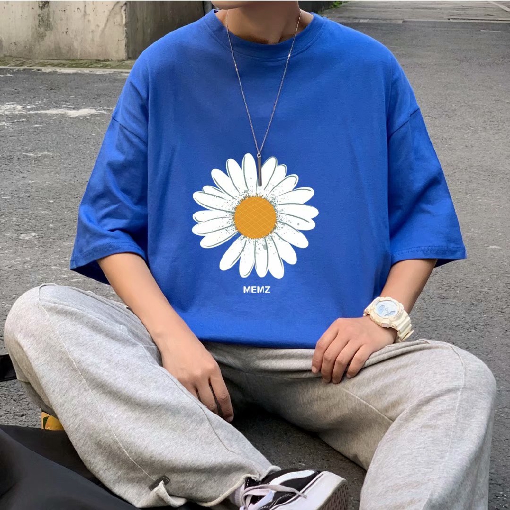Men's Short Sleeve T-shirt With Chrysanthemum Print Fashion