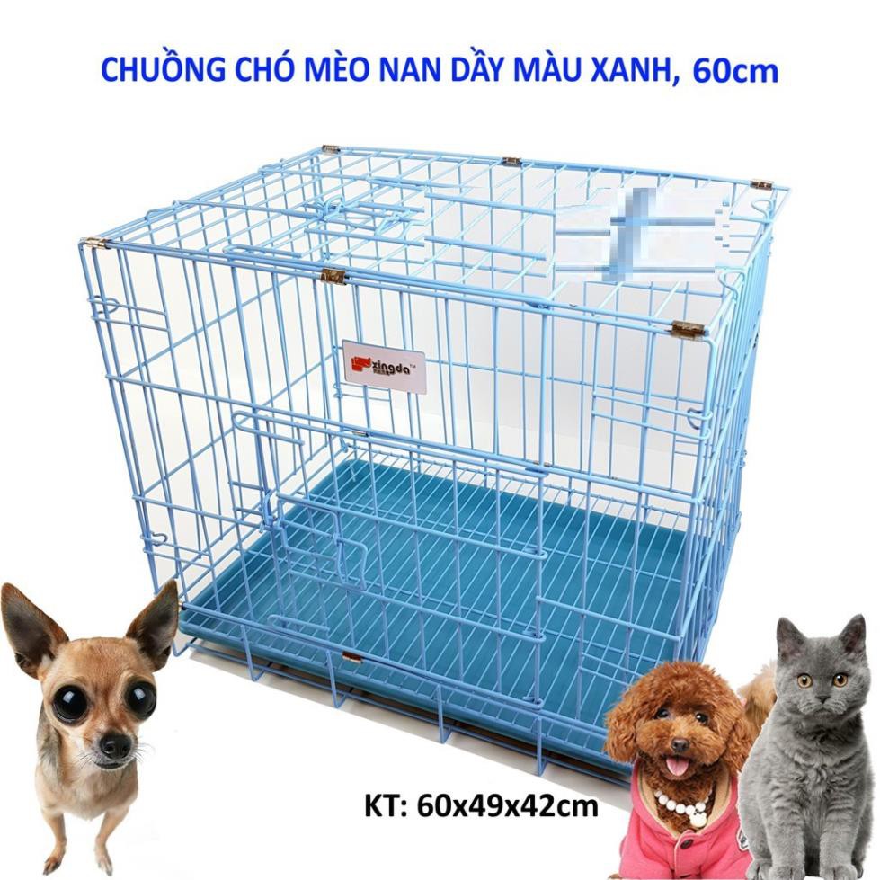 GV-  Chuồng nuôi chó mèo dưới 8kg SD60 lồng chó gấp gọn sơn tĩnh điện (màu ngẫu nhiên) chuồng nhốt chó mèo nuôi thú cưng