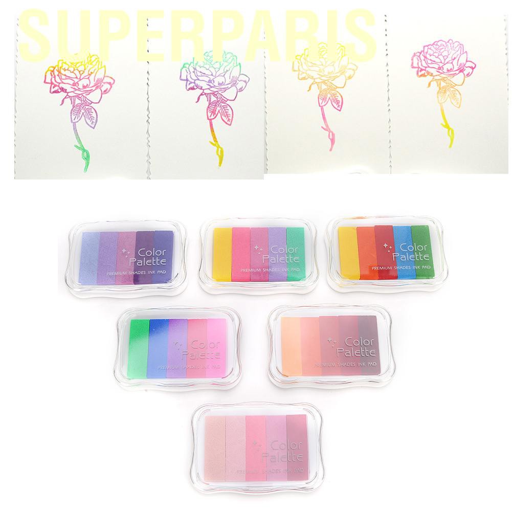 Set 6 Con Dấu Màu Gradient Không Độc Hại Trang Trí Sổ Tay Đám Cưới