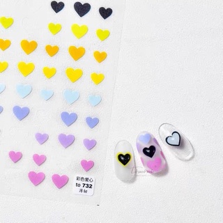 Sticker dán móng hình tim lấp lánh