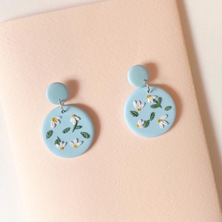 Khuyên tai đất sét handmade ( polymer clay earring) xinh xắn nữ tính vintage độc đáo, quà tặng đặc biệt