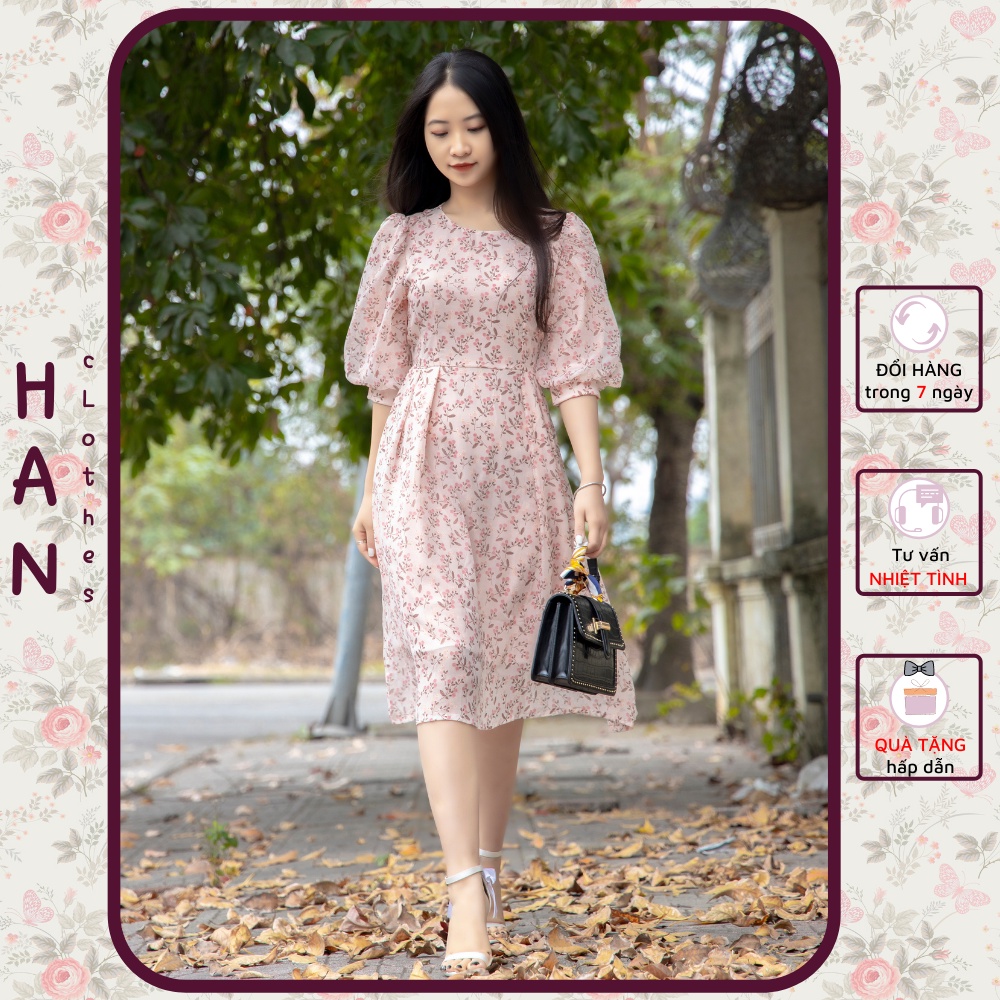 Váy Hoa Nhí Voan Thiết Kế 2 Lớp, Đầm Hoa Nhí Dáng Dài Siêu Xinh HCTDT135