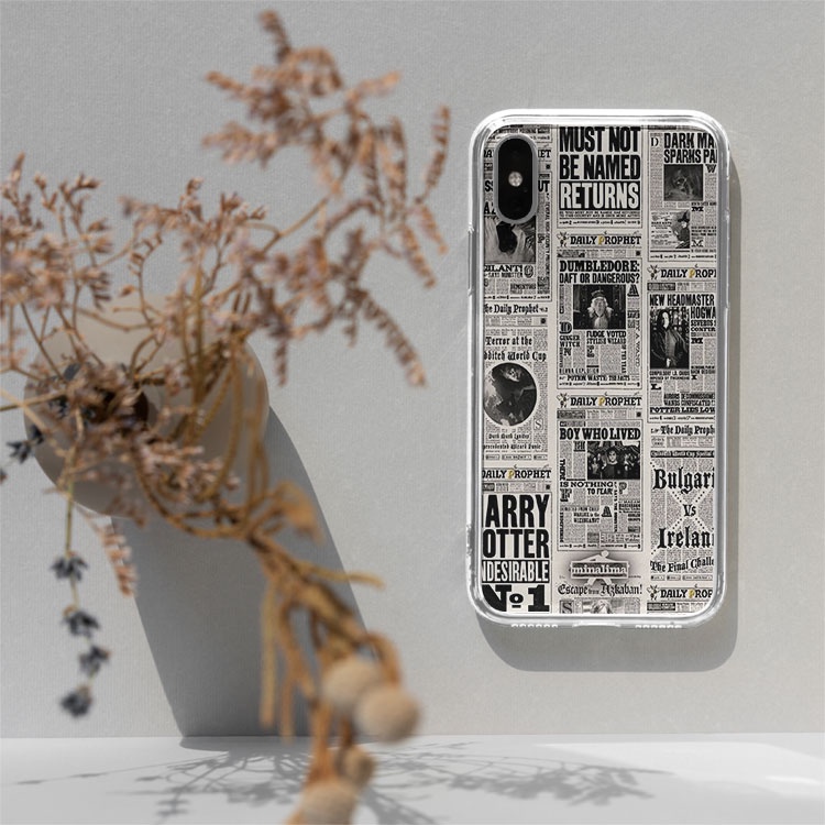 Ốp lưng iphone collage thời báo ma thuật Harry Potter DumbleDore  PAP20210411