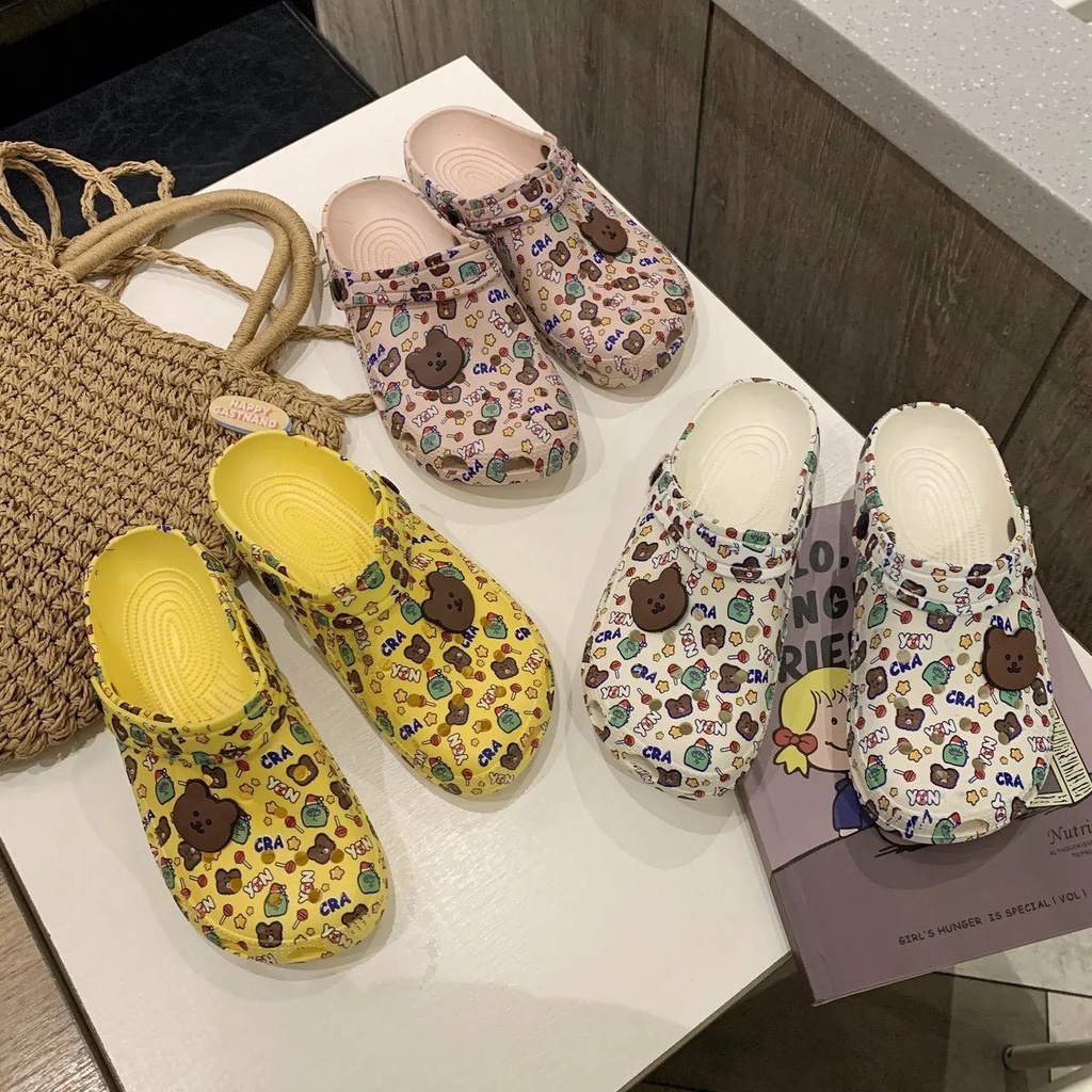 JY210 - Dép cross gấu nhiều màu sắc, dép xinh hàng sẵn giá hạt dẻ