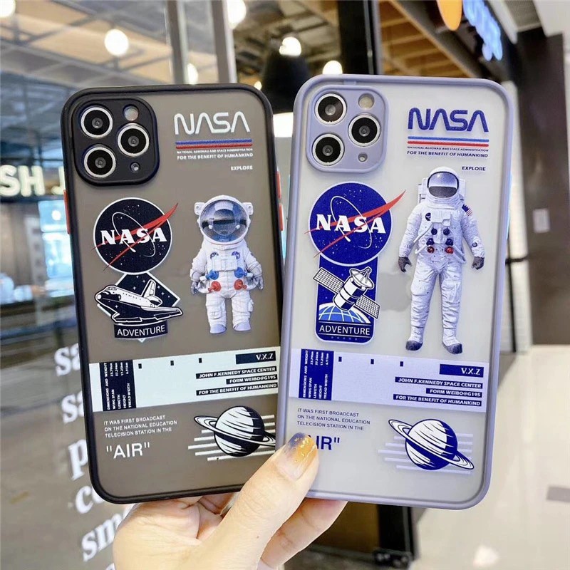 iPhone Case Transparent Skin-like Matte Fashion Soft + Hard Shel NASA Astronauts For iPhone 12 mini 12 12 Pro 12 Pro Max 11 11 Pro Max XS MAX XR X  8 7 6P 6s P 6 6s