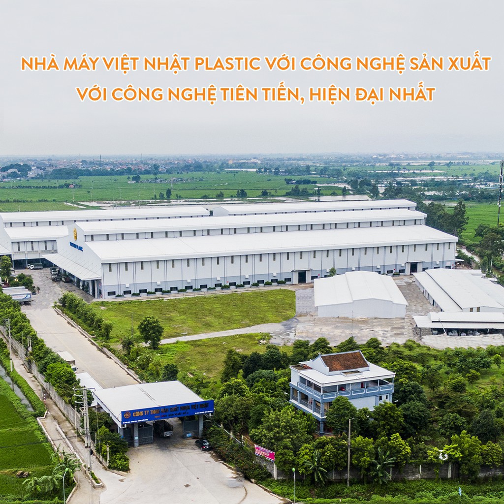 Giỏ đan đựng đồ loại to kích thước 35.2x26x21cm nhựa Việt Nhật Plastic có tay cầm tiện lợi