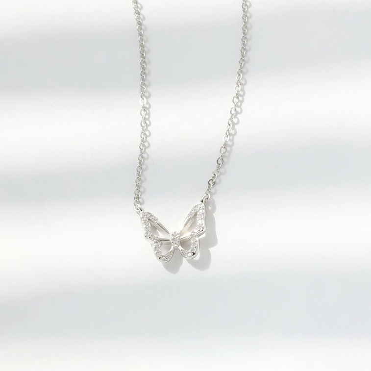 Dây chuyền bạc nữ cánh bướm chất liệu bạc 925 thời trang phụ kiện trang sức nữ Viễn Chí Bảo D400021