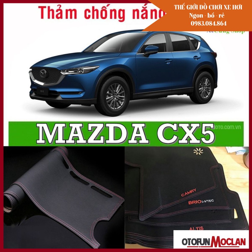 Thảm taplo vân da cacbon cao cấp dòng xe Mazda CX5 Đời 2017-2020