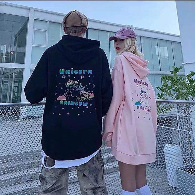 HDPQ - Áo khoác hoodie phản quang nỉ bông mẫu unicorn