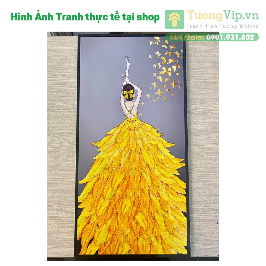 Tranh Laminate Tráng Gương - Treo Tường Trang Trí Phòng Ngủ Cô Gái Nghệ Thuật 01  Tường V