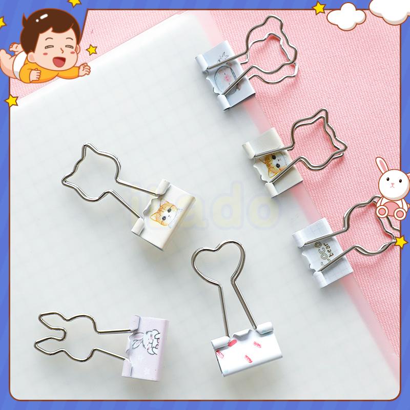 ⭐ iLado ⭐ 【4 PCS】 Kẹp tài liệu mini Kẹp Bướm kẹp nhựa kẹp kim loại Văn phòng phẩm Cute Animals Học Sinh kẹp giấy đồ dùng học tập Acrylic Tiện Dụng Cho Học Sinh cho trường học văn phòng dễ thương