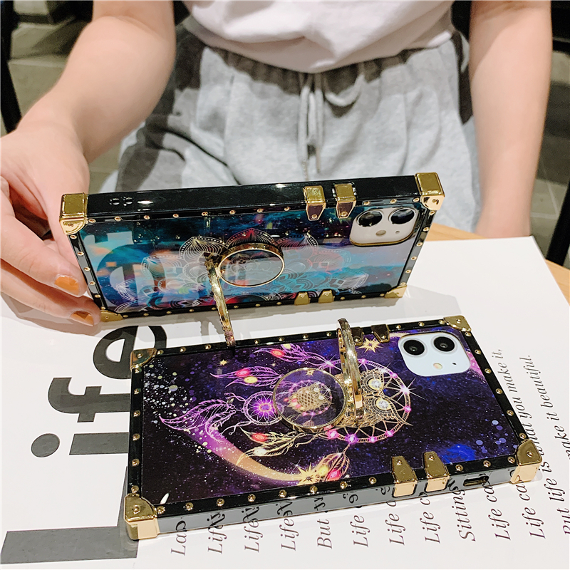 Ốp điện thoại dreamcatcher có nhẫn đỡ thích hợp cho IPHONE 6 6S 7 8 PLUS X XS MAX XR 11 12 13 PRO MAX SE 2020 13 MINI