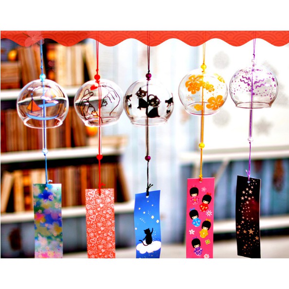 Chuông gió thủy tinh pha lê Nhật Bản Furin quà tặng trang trí xinh xắn