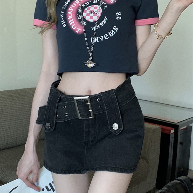 Chân Váy Denim Chữ A Lưng Cao Thời Trang Mùa Hè Cho Bé Gái