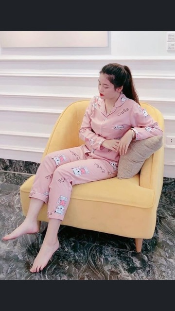 Bộ pizama dài tay chất kate thái mềm loại 1