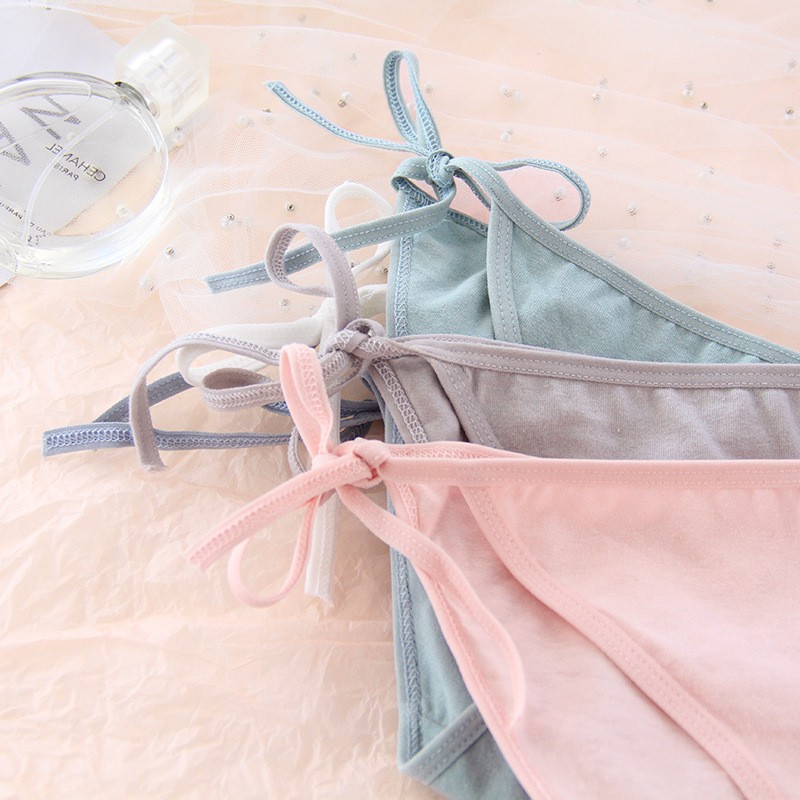 Quần lót cột dây màu PASTEL Ngọt ngào cotton mịn mát - Quần chip nữ dễ thương