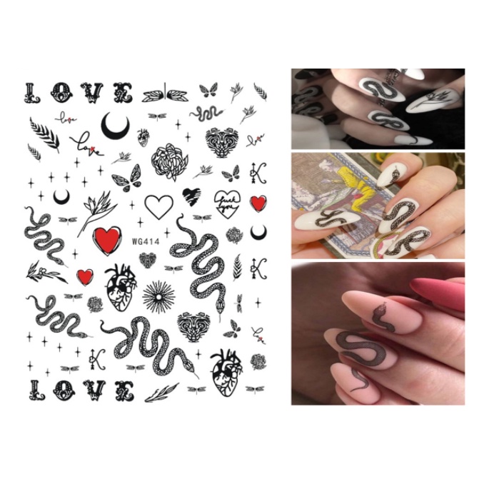 sticker rắn trang trí nail