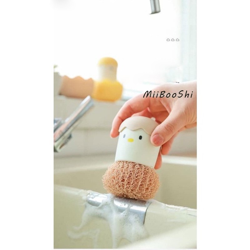 Cọ Xoong Nồi (Giá Sỉ) Dụng Cụ Cọ Xoong Nồi Hình Gà Con Nhỏ Gọn Tiện Dụng