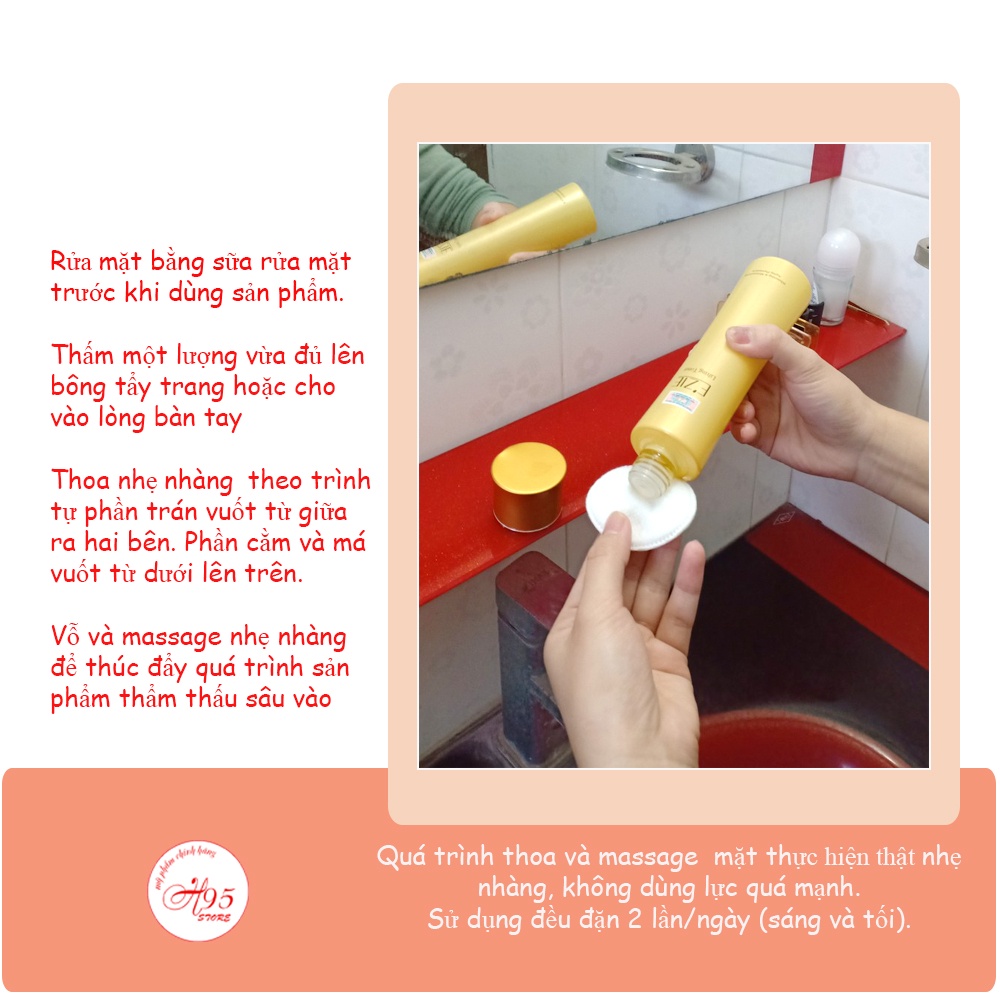 Nước dưỡng hoa hồng dưỡng trắng cân bằng độ ẩm cải thiện nếp nhăn E'ZIE Hàn Quốc 150ml