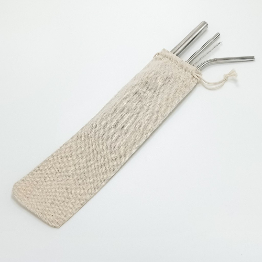 Combo Ống Hút INOX Kèm Túi Đựng & Cọ Rửa