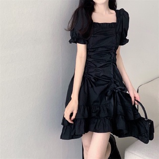 Đầm Đen Đuôi Cá Dây Rút Thắt Eo Cực Xinh