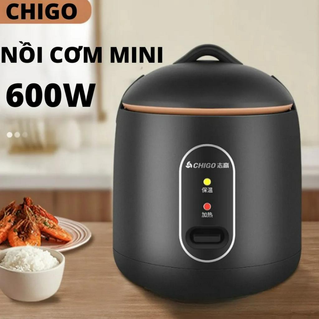 Nồi Cơm Điện Mini Đa Năng CHIGO Với Công Suất 600W Và Dung Tích 1,2 Lít - Nồi Nấu Cơm Mini, Nấu Cháo, Hầm, Hấp Luộc - Nồ