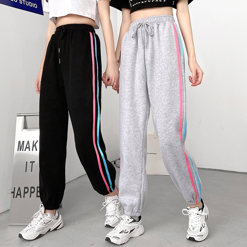 Quần Thể Thao Mỏng Dáng Rộng Kiểu Hàn Quốc Thời Trang Xuân Thu 2021 Xinh Xắn Cho Nữ