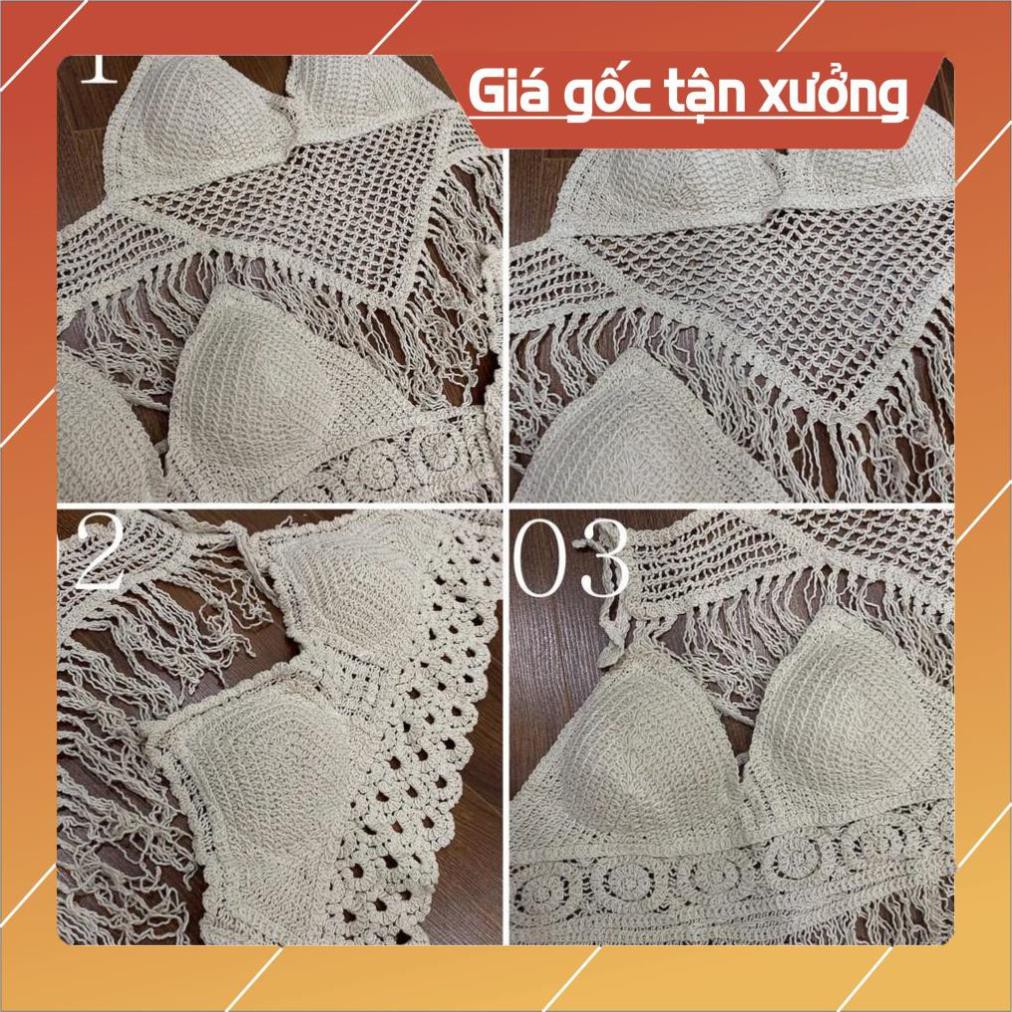 Áo Bra Đi Biển Nữ 🌸 Áo len đan móc bikini sexy đi bơi SIÊU HOT 🌸