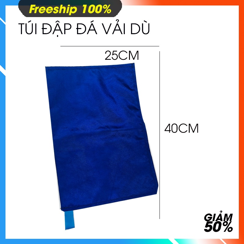 Túi đập đá vải dù siêu bền size 40x25 cm.