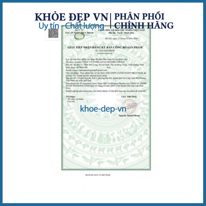 Viên uống Canxi Nano MK7 phát triển chiều cao, chắc khỏe xương - Hộp 60 viên