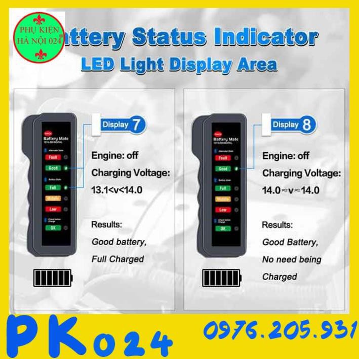 Thiết bị đo dung lượng pin ác quy 12v màn hình 6 LED