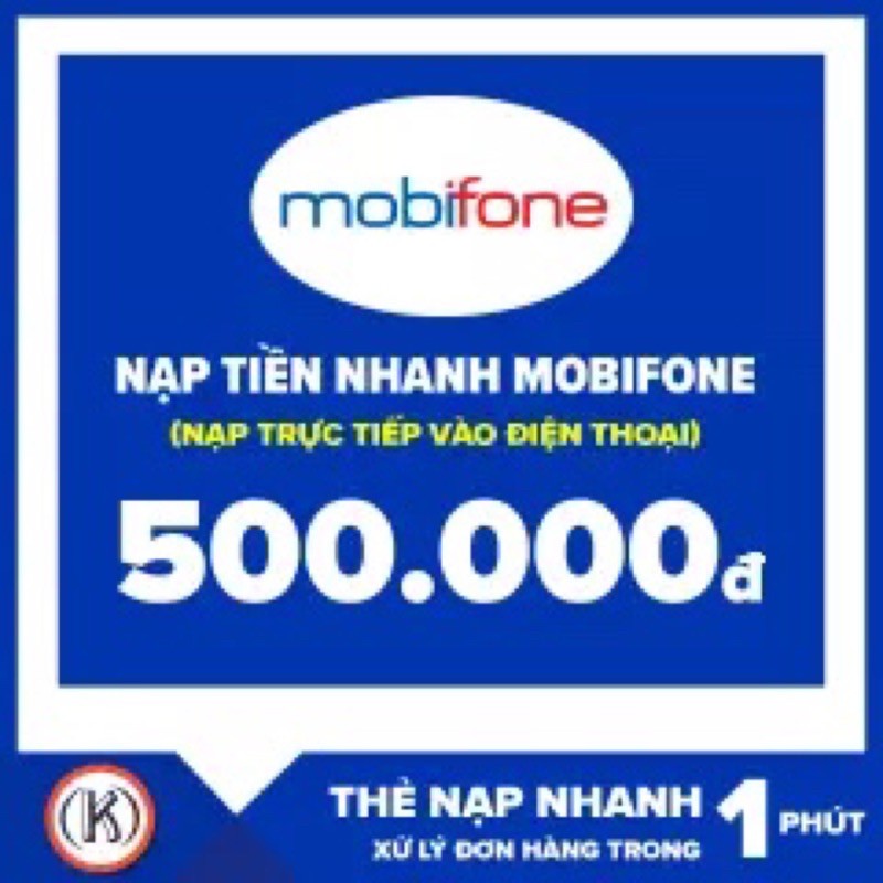 Thẻ Mobifone 500k ( Trả trước + trả sau) Nạp thẻ siêu nhanh!
