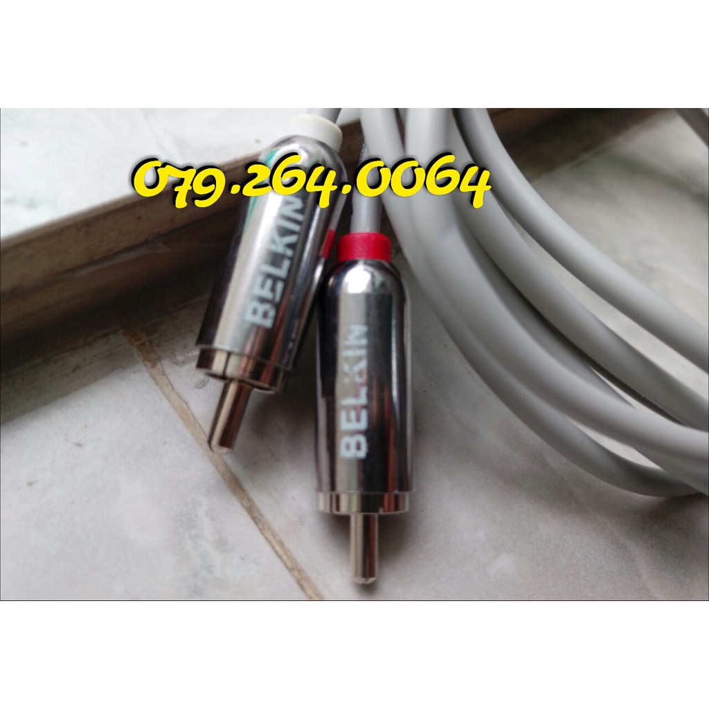 Dây 3.5mm ra AV  lõi bạc chính hãng Belkin của Đức dài 2 mét