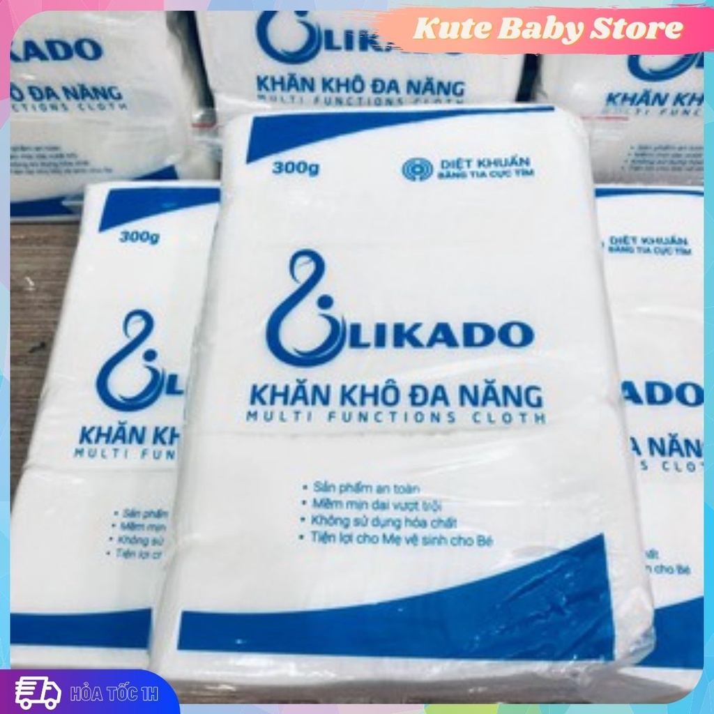 Khăn vải khô đa năng Likado cho bé siêu mềm (300g/270 tờ)