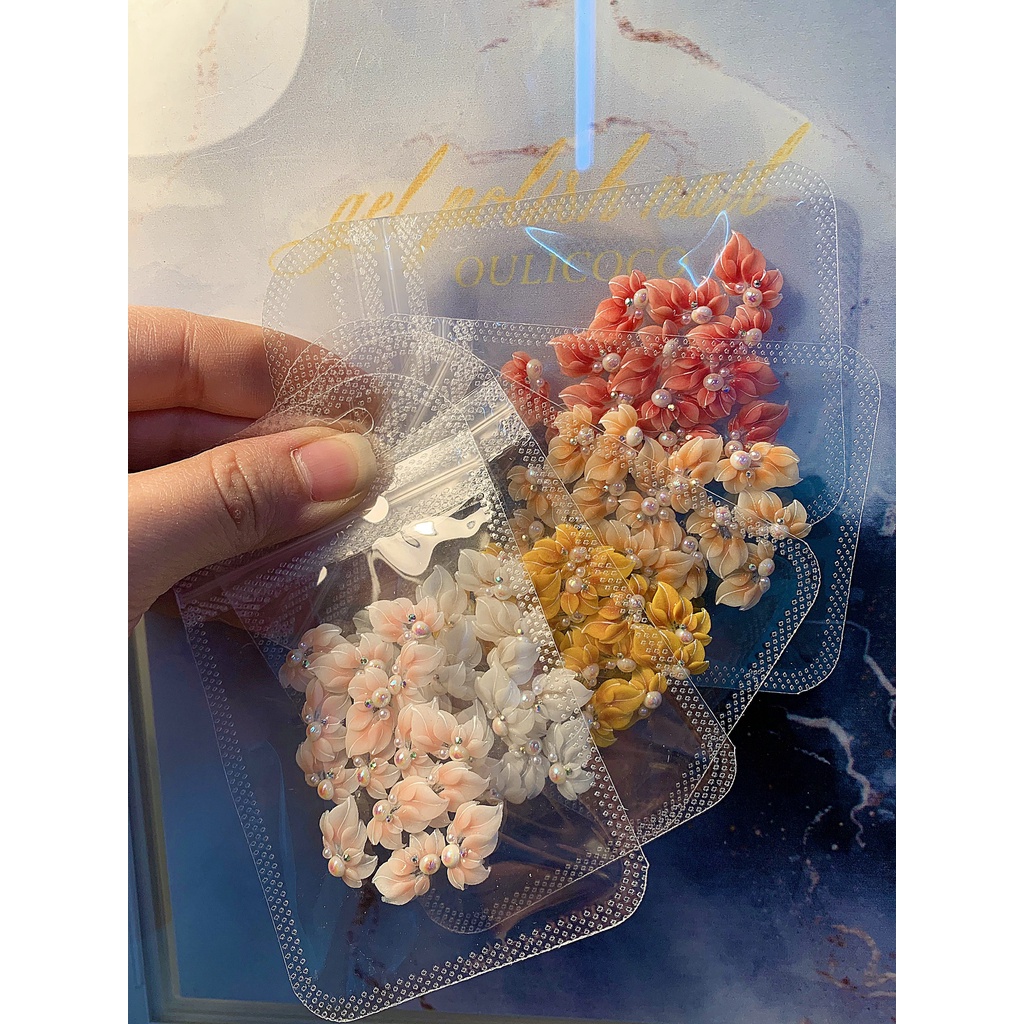 hoa bột nail - hoa góc tay