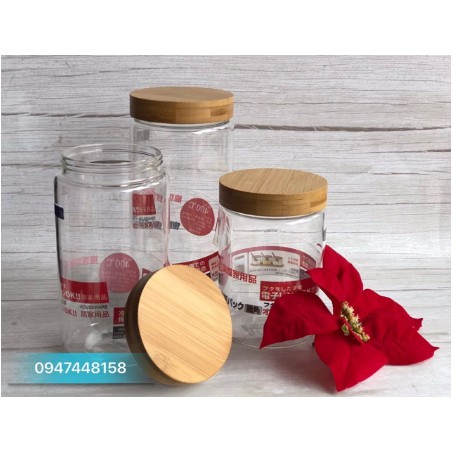 SALE GIÁ SỈ TẠI XƯỞNG LỌ HŨ BÌNH THỦY TINH NẮP GỖ ĐỰNG GIA VỊ CAFE ĐƯỜNG NGUYÊN LIỆU THỰC PHẨM CHỊU NHIỆT CAO CẤP 3 CỠ