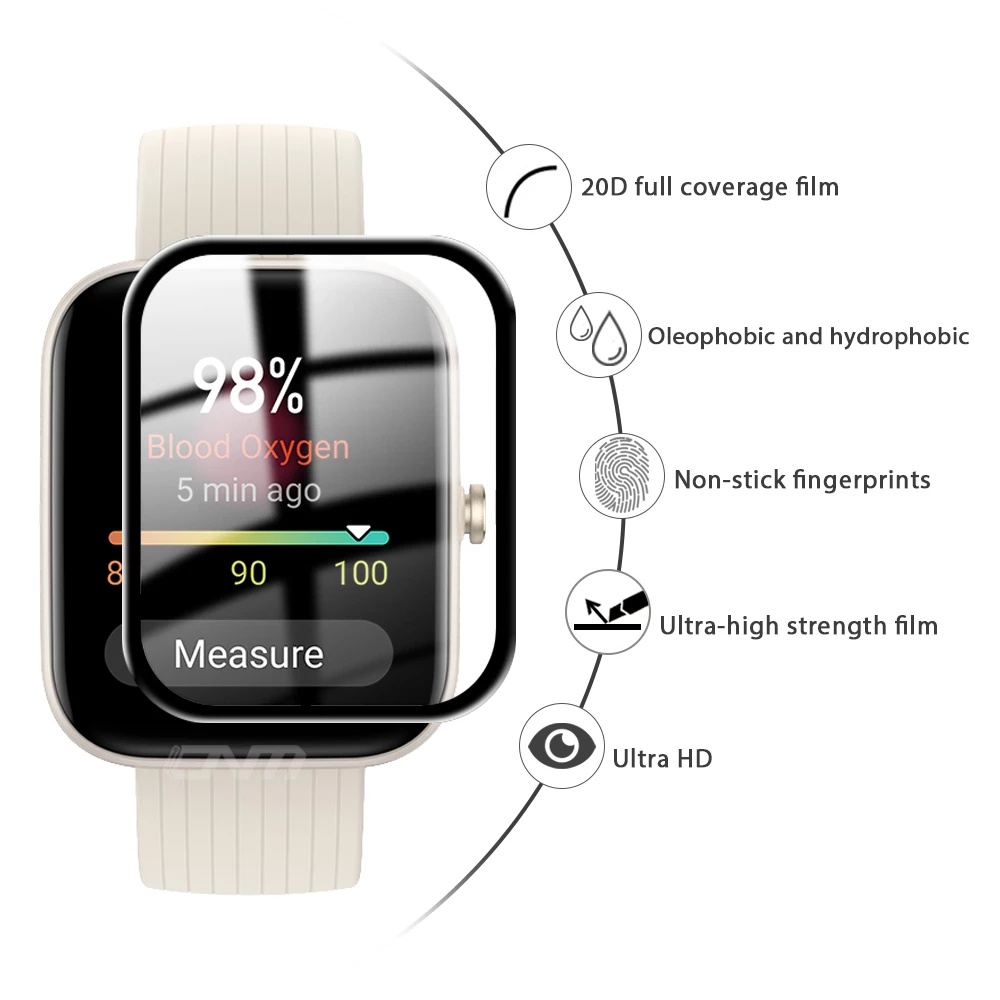 Miếng Dán Bảo Vệ Màn Hình 3D Cho Đồng Hồ Thông Minh Huami Amazfit Bip 3 3pro