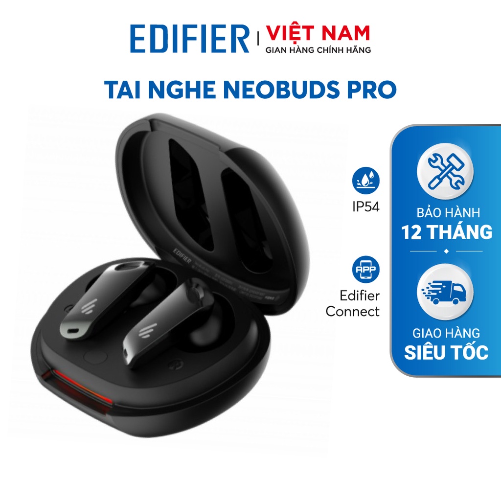 Tai nghe bluetooth EDIFIER NEOBUDS PRO Thời lượng pin 24 giờ HIRES Audio Wireless Chống ồn chủ động 6 micro đàm thoại