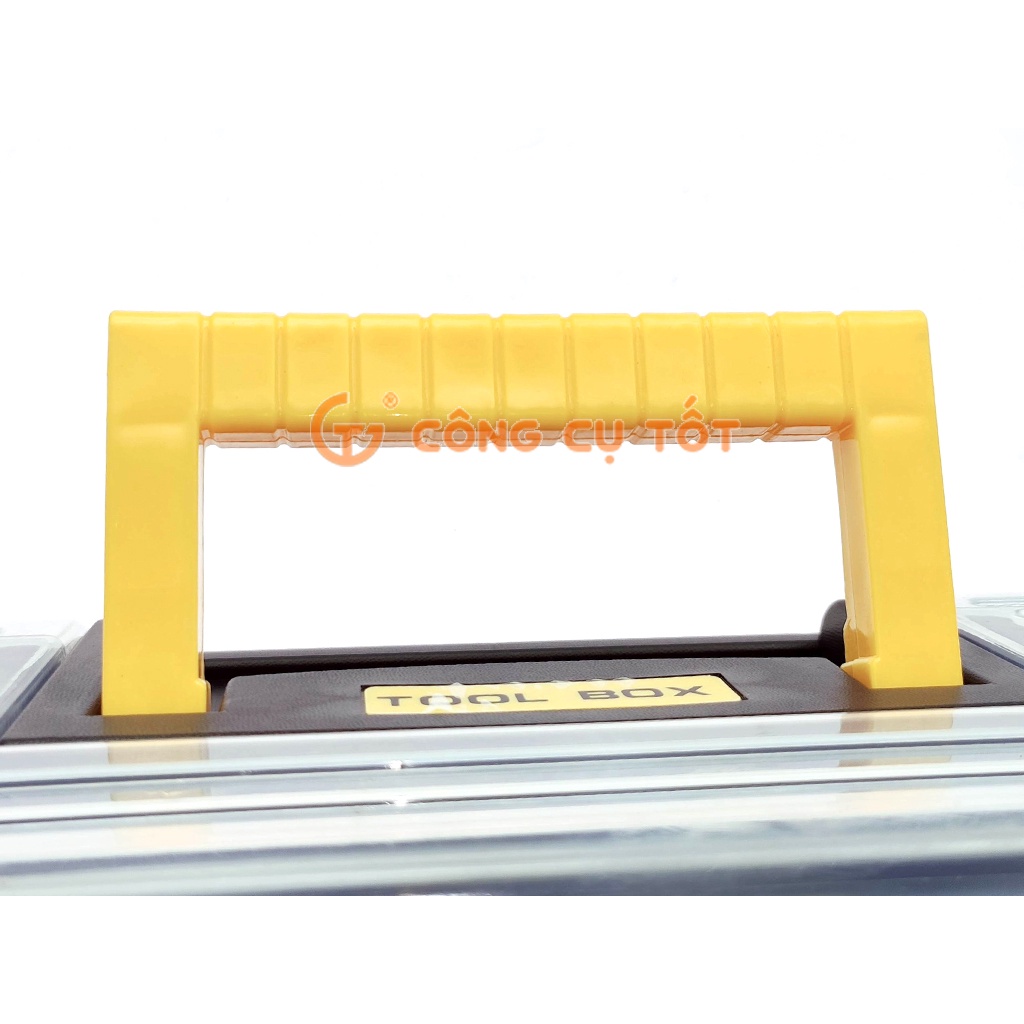 Thùng đồ nghề nhựa đen nắp trong 12inch 12x15x30cm