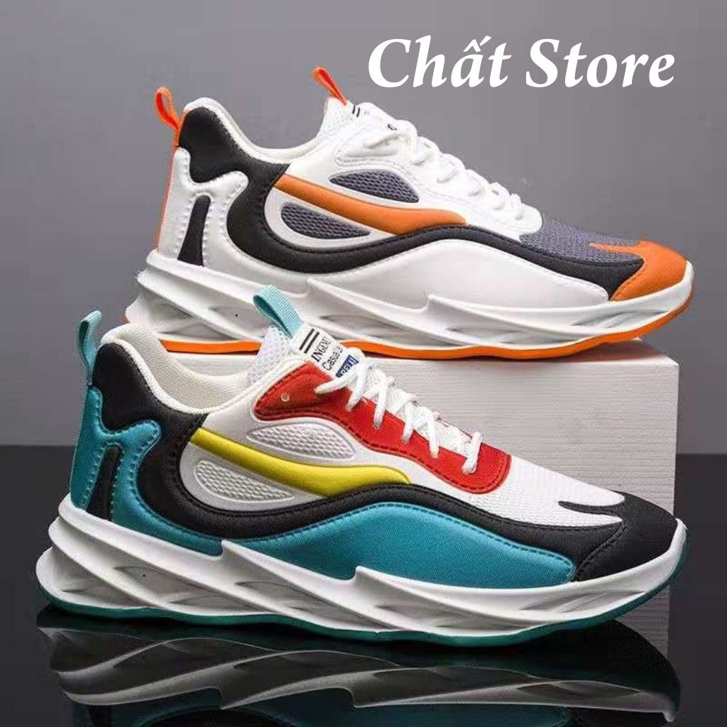 Giày thể thao nam Đế Sóng 3D - Sneaker Nam Vải lưới thoáng khí