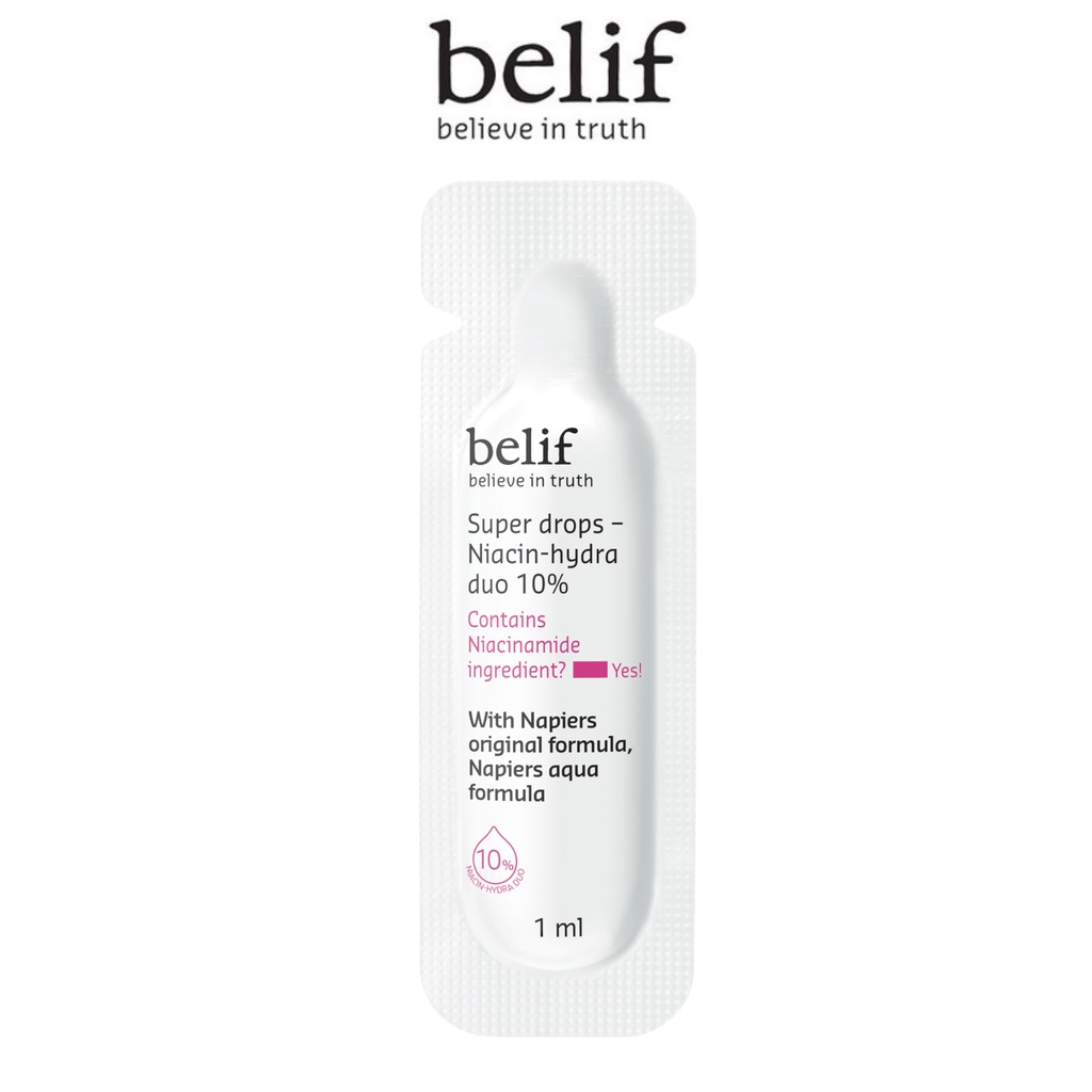 Tinh chất dưỡng ẩm và cải thiện lỗ chân lông belif Super Drops Niacin-hydra duo 10% 1ml/gói